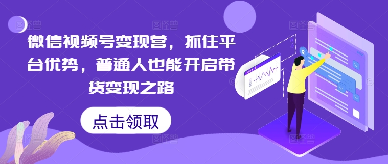 微信视频号变现营，抓住平台优势，普通人也能开启带货变现之路-副业资源站 | 数域行者