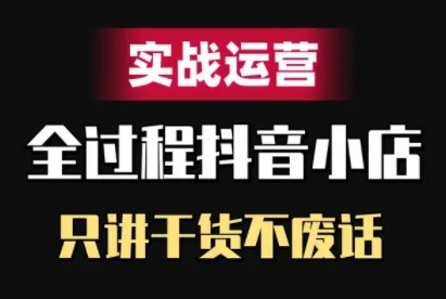 抖音小店精细化实战运营，只讲干货不废话-副业资源站 | 数域行者
