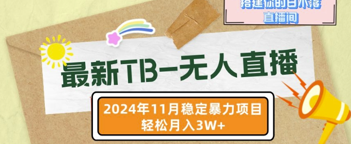 【最新TB-无人直播】11月最新，打造你的日不落直播间，轻松月入过W【揭秘】-副业资源站 | 数域行者