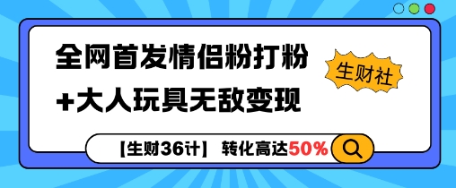 【生财36计】全网首发情侣粉打粉+大人玩具无敌变现-副业资源站 | 数域行者
