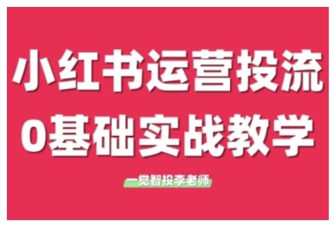 小红书运营投流，小红书广告投放从0到1的实战课，学完即可开始投放-副业资源站 | 数域行者