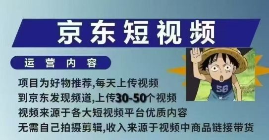 京东短视频带货课，无需自己拍摄剪辑，保姆式教学，两天快速上手-副业资源站 | 数域行者