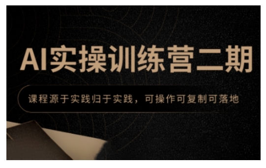 AI实操训练营二期，课程源于实践归于实践，可操作可复制可落地-副业资源站 | 数域行者