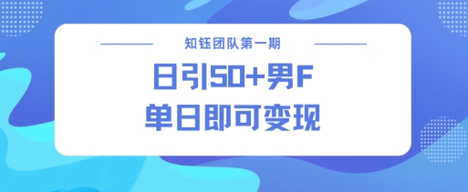 男粉引流新方法不违规，当日即可变现-副业资源站 | 数域行者