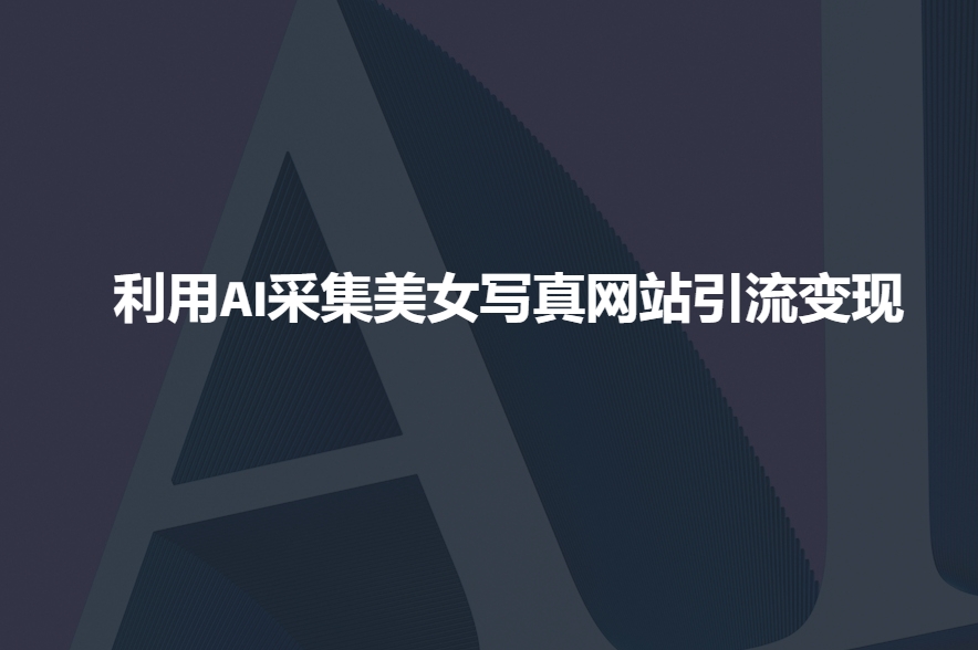 利用AI采集美女写真网站引流变现，引流嘎嘎的-副业资源站 | 数域行者