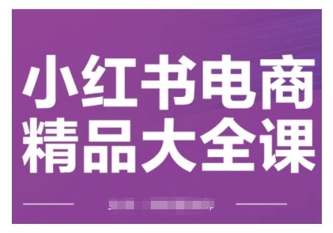小红书电商精品大全课，快速掌握小红书运营技巧，实现精准引流与爆单目标，轻松玩转小红书电商-副业资源站 | 数域行者