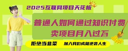 2025互联网项目天花板，普通人如何通过知识付费卖项目月入过W，拒绝当韭菜【揭秘】-副业资源站 | 数域行者