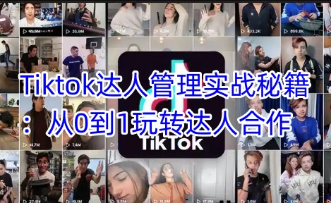 Tiktok达人管理实战秘籍：从0到1玩转达人合作-副业资源站 | 数域行者