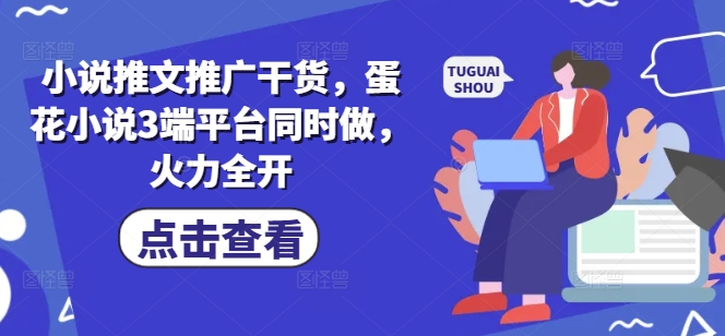 小说推文推广干货，蛋花小说3端平台同时做，火力全开-副业资源站 | 数域行者