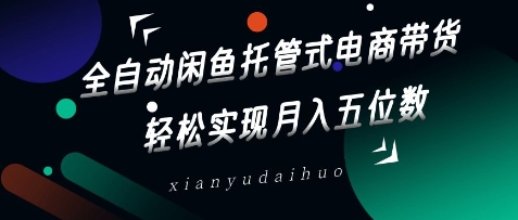 全自动闲鱼托管式电商带货，轻松实现月入五位数【揭秘】-副业资源站 | 数域行者