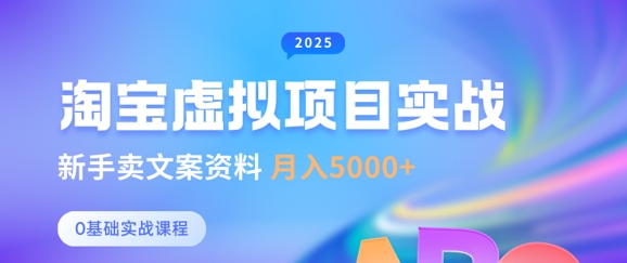 淘宝虚拟项目垂直玩法，新手卖文案资料，月入5k+-副业资源站 | 数域行者