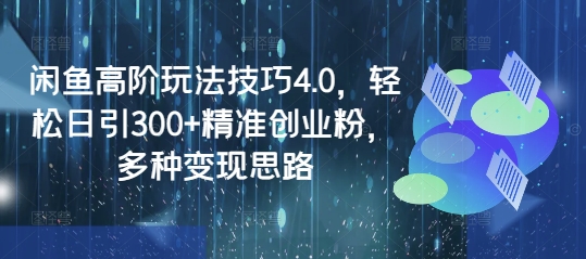 闲鱼高阶玩法技巧4.0，轻松日引300+精准创业粉，多种变现思路-副业资源站 | 数域行者