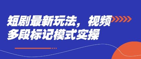 短剧最新玩法，视频多段标记模式实操-副业资源站 | 数域行者