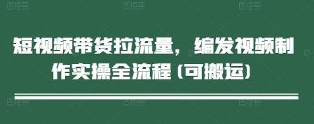 短视频带货拉流量，编发视频制作实操全流程(可搬运)-副业资源站 | 数域行者